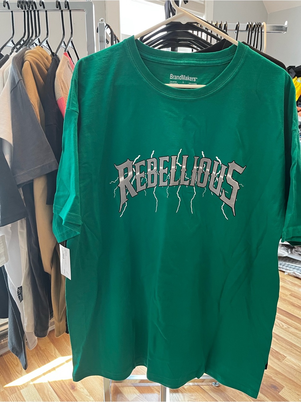 Rebellious Graphic Short Sleeve Tee - Green